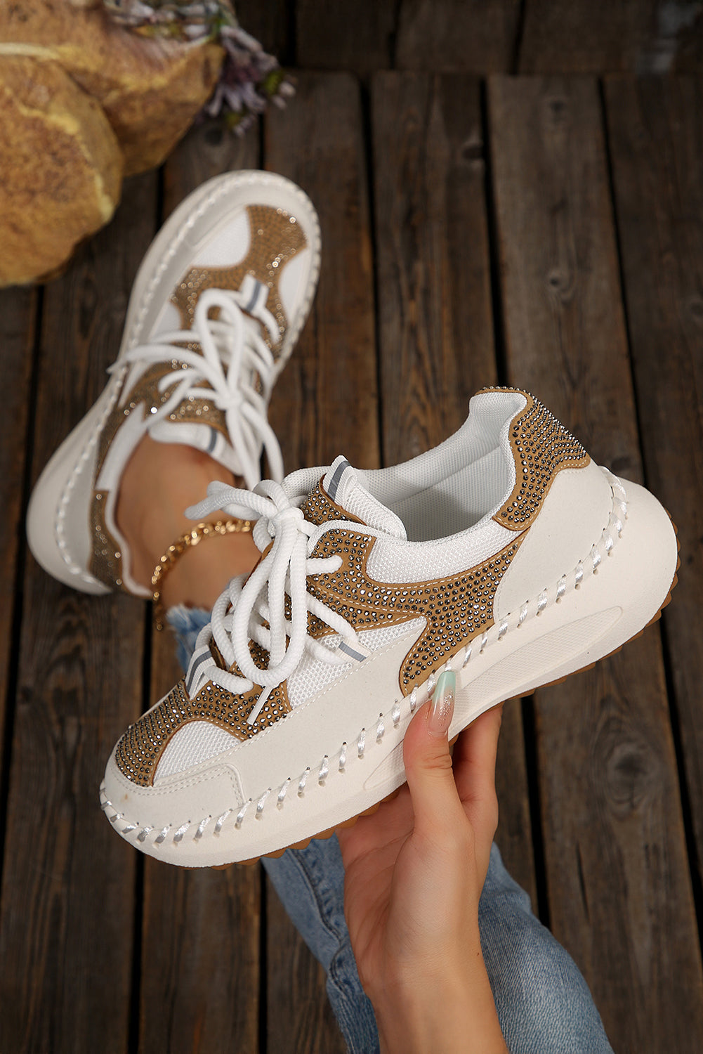 Sneaker "Abigail" Strass & Mesh – L'Éclat de la Réussite