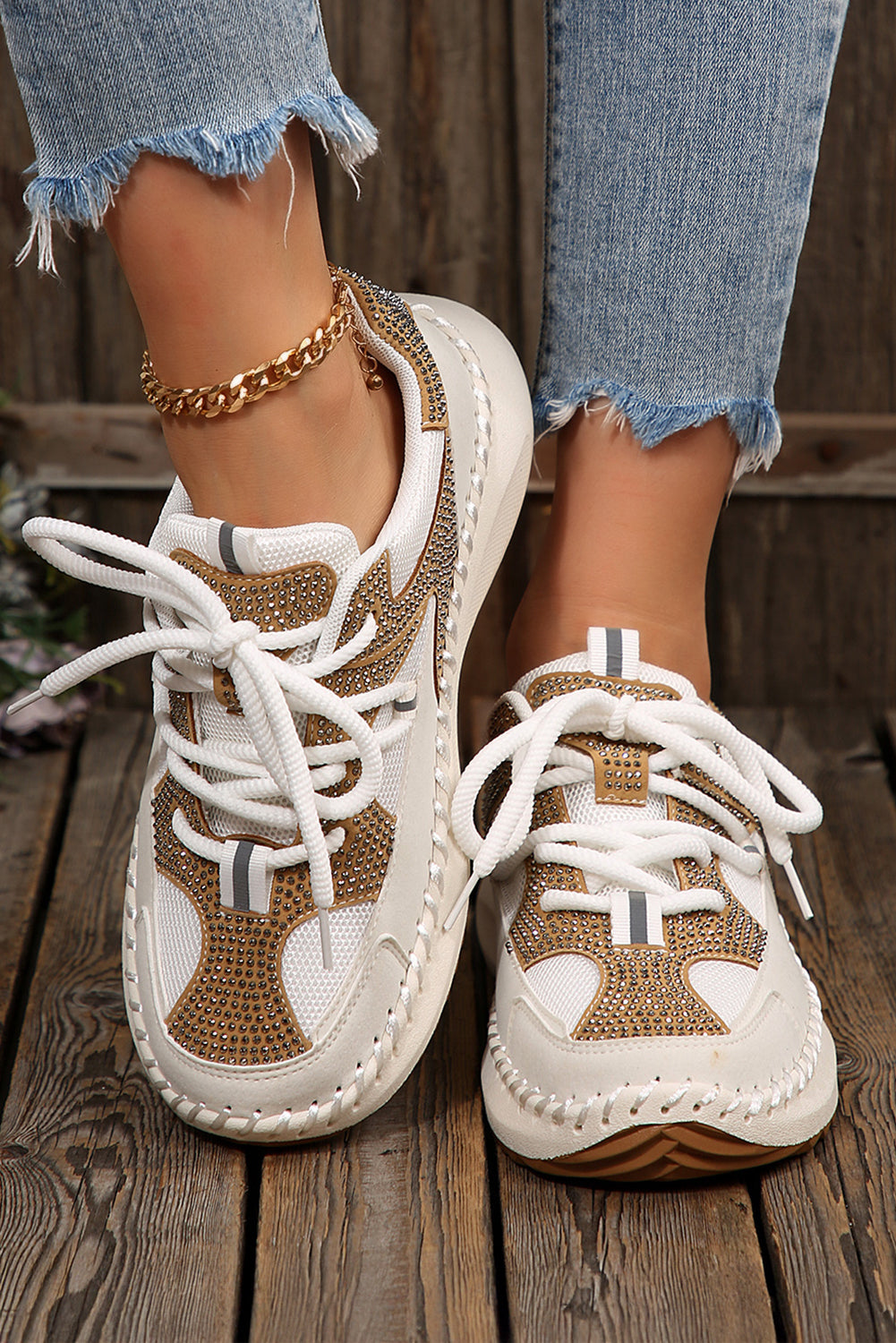 Sneaker "Abigail" Strass & Mesh – L'Éclat de la Réussite