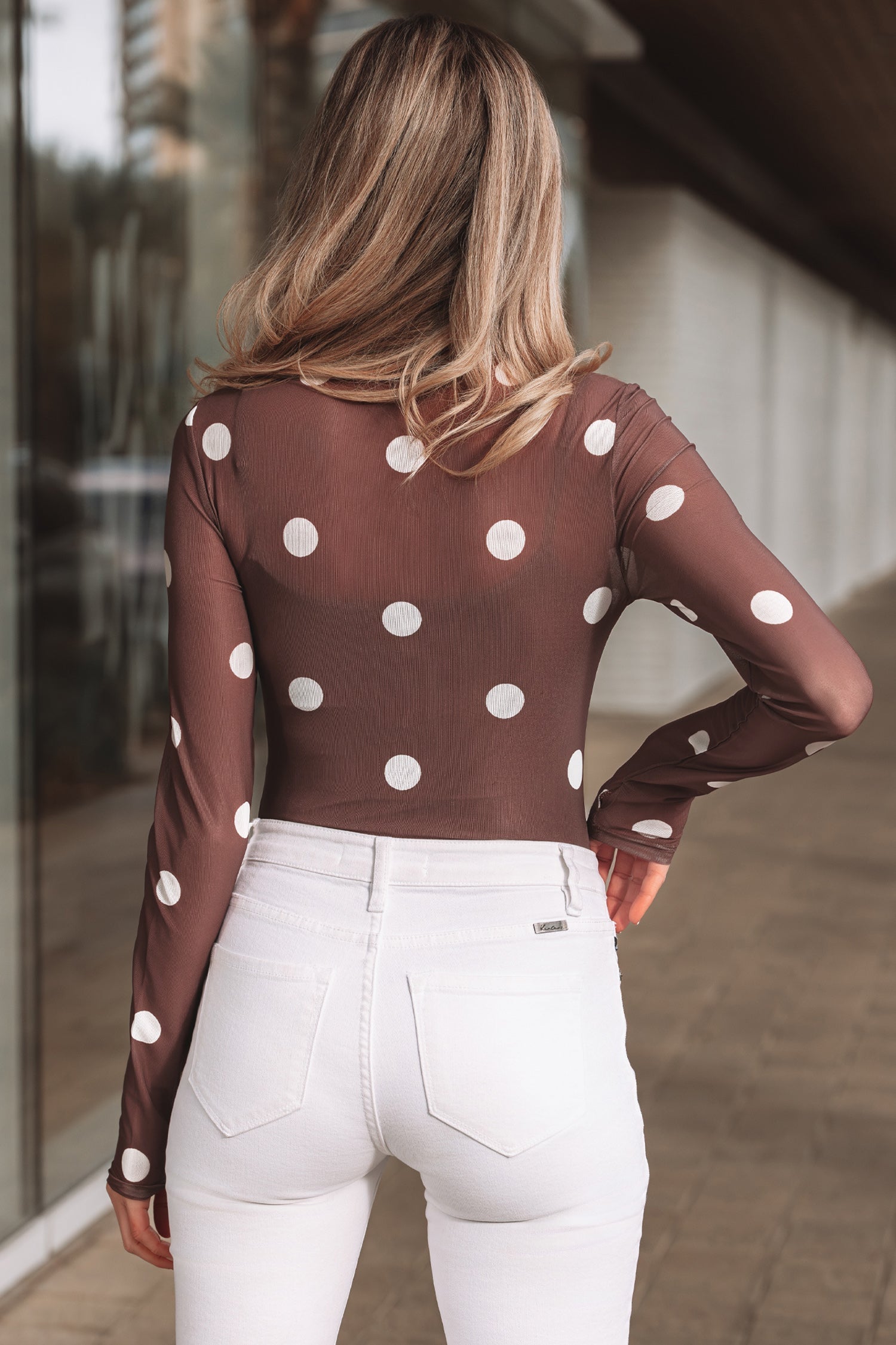 Body "Eliana" Mesh & Pois – Élégance Intemporelle