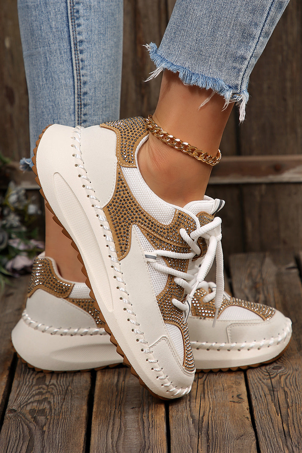 Sneaker "Abigail" Strass & Mesh – L'Éclat de la Réussite