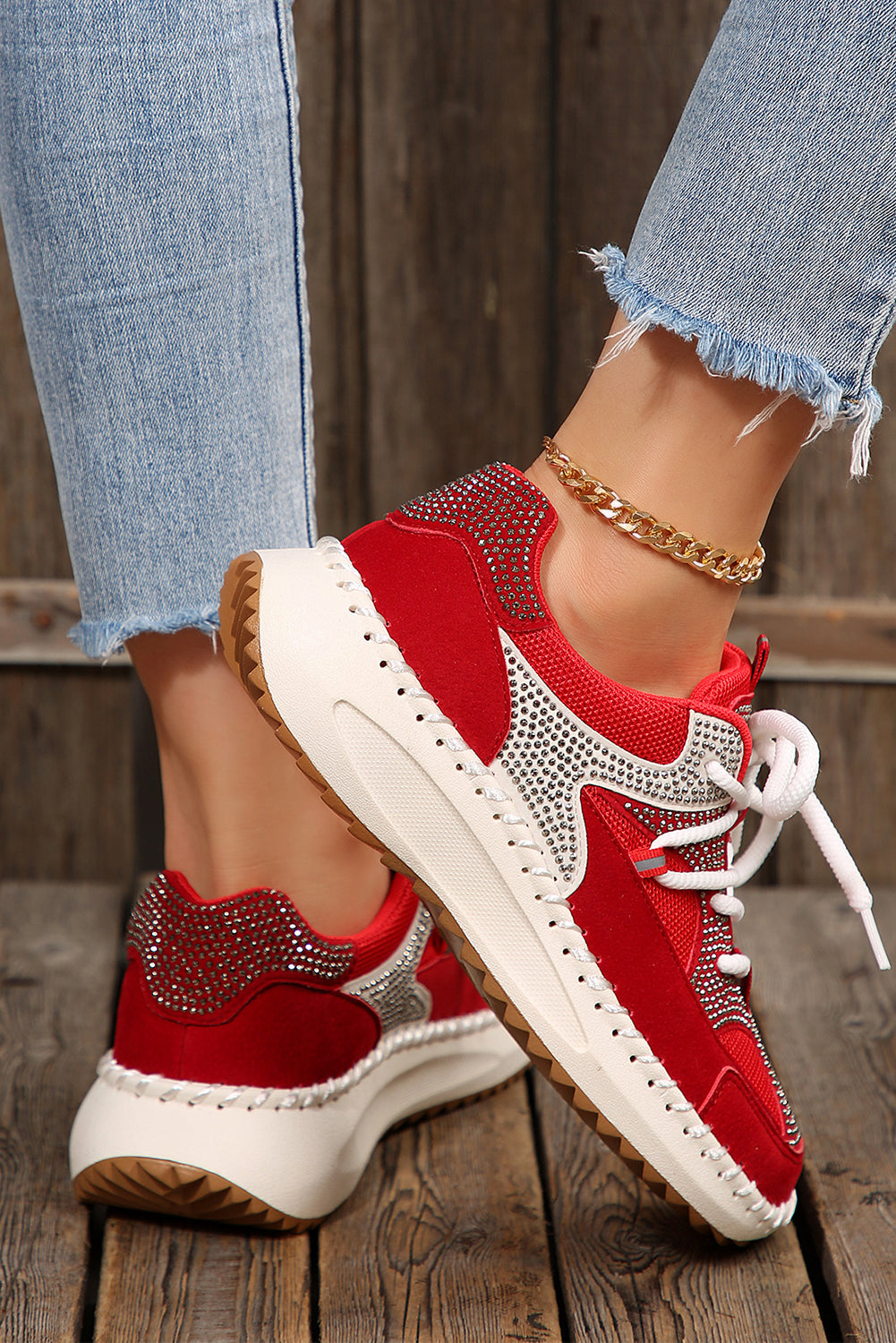 Sneaker "Abigail" Strass & Mesh – L'Éclat de la Réussite