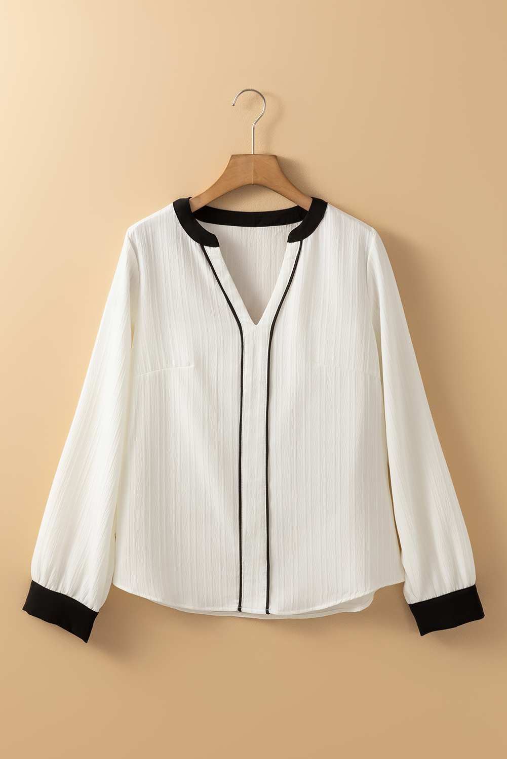 Blouse Élégante "Ramila" – Texture & Contrastes Colorblock