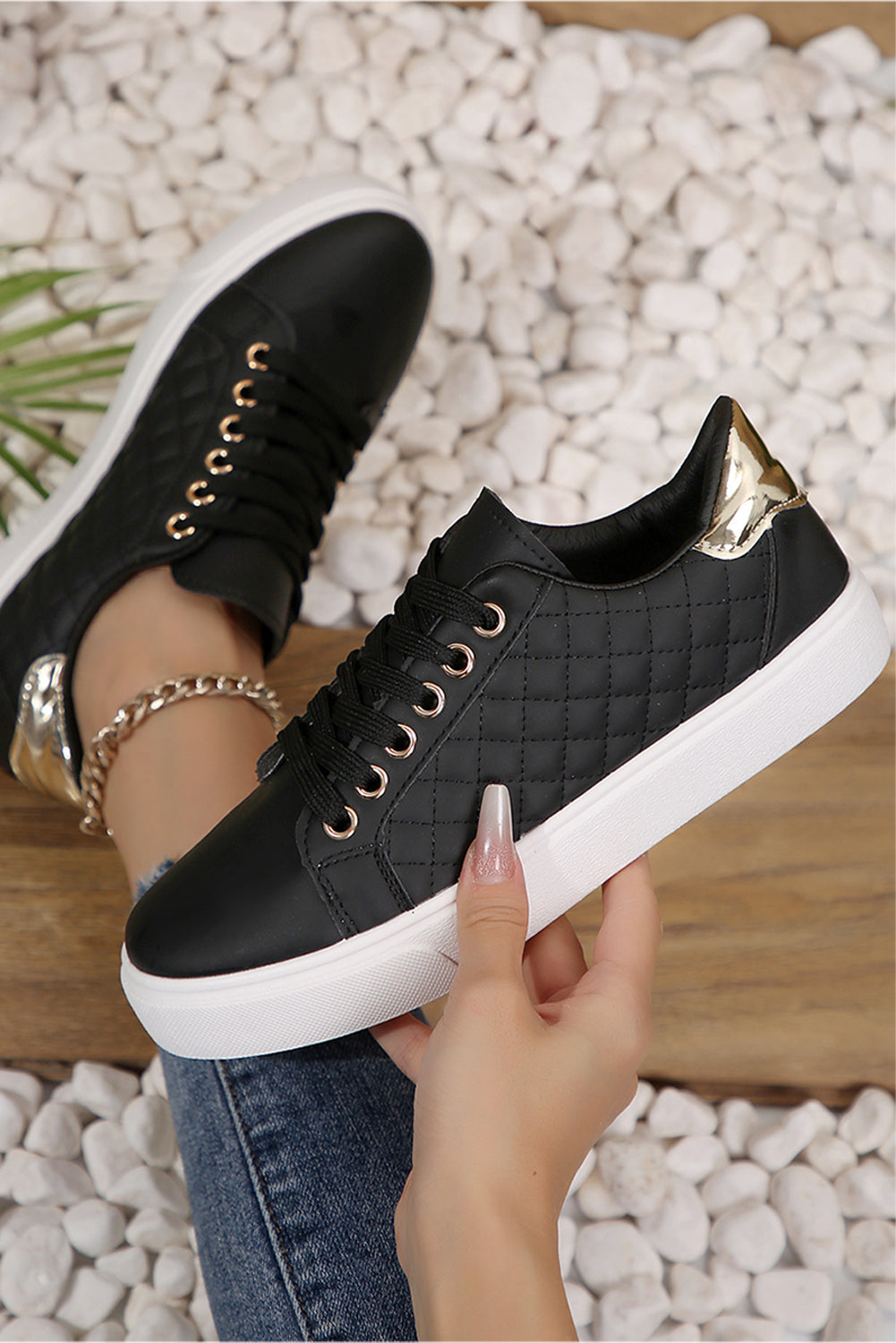 Sneaker "Aura" Matelassée – Édition Signature Luxe