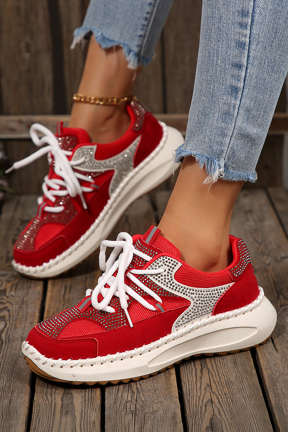 Sneaker "Abigail" Strass & Mesh – L'Éclat de la Réussite